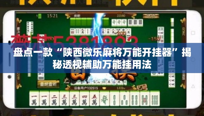盘点一款“陕西微乐麻将万能开挂器”揭秘透视辅助万能挂用法