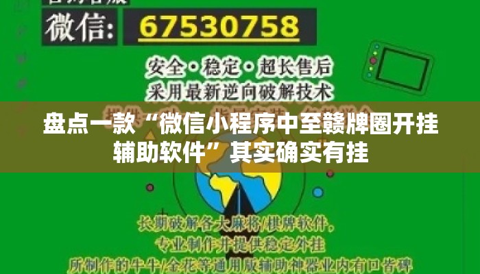 盘点一款“微信小程序中至赣牌圈开挂辅助软件	”其实确实有挂