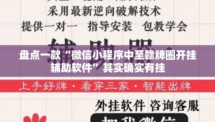 盘点一款“微信小程序中至赣牌圈开挂辅助软件”其实确实有挂