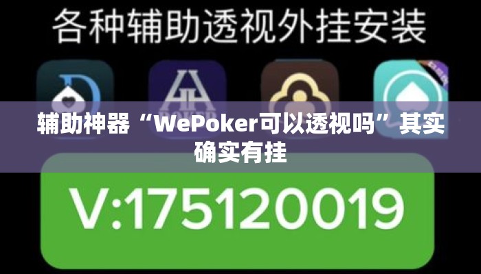 辅助神器“WePoker可以透视吗”其实确实有挂