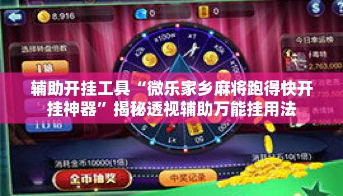 辅助开挂工具“微乐家乡麻将跑得快开挂神器”揭秘透视辅助万能挂用法