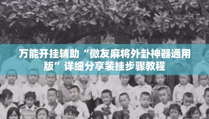 万能开挂辅助“微友麻将外卦神器通用版”详细分享装挂步骤教程
