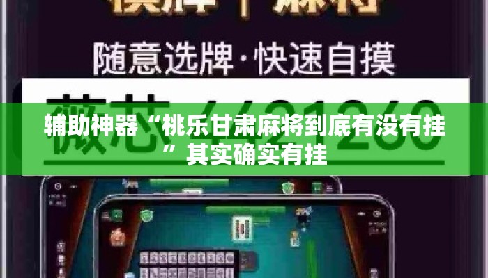 辅助神器“桃乐甘肃麻将到底有没有挂	”其实确实有挂