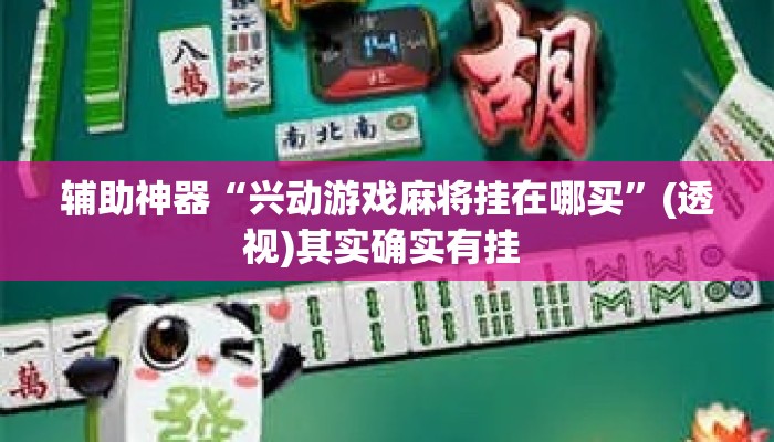 辅助神器“兴动游戏麻将挂在哪买	”(透视)其实确实有挂 