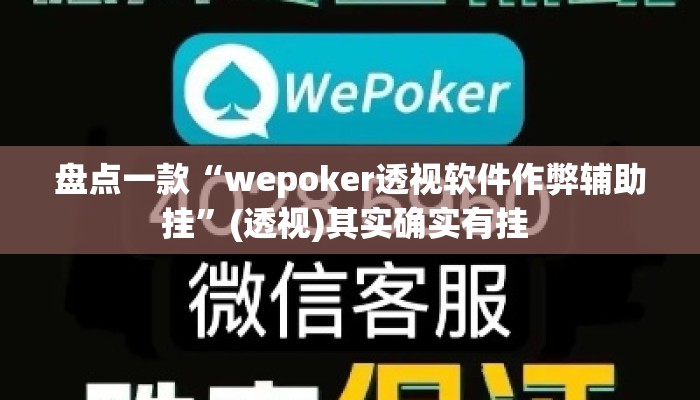 盘点一款“wepoker透视软件作弊辅助挂”(透视)其实确实有挂 