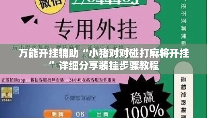 万能开挂辅助“小猪对对碰打麻将开挂”详细分享装挂步骤教程