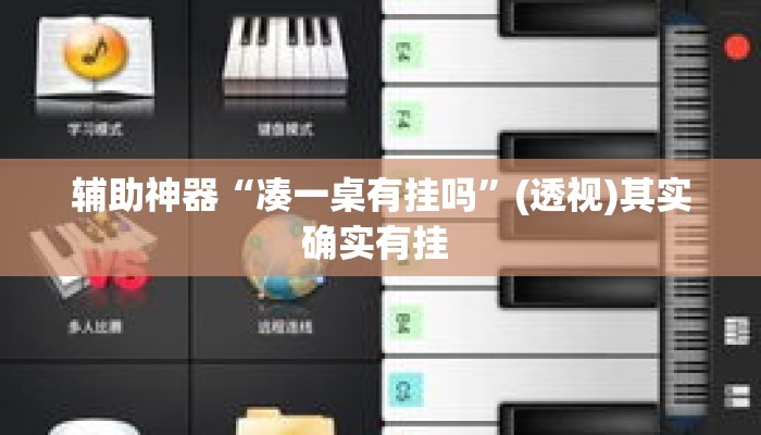 辅助神器“凑一桌有挂吗”(透视)其实确实有挂 