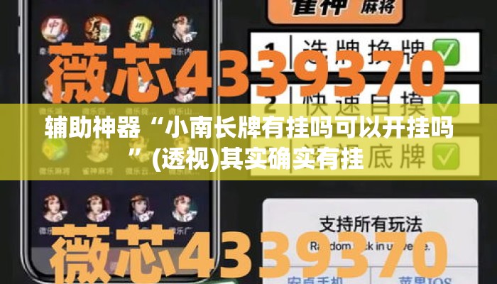 辅助神器“小南长牌有挂吗可以开挂吗	”(透视)其实确实有挂 