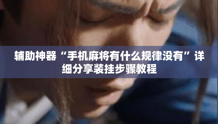 辅助神器“手机麻将有什么规律没有”详细分享装挂步骤教程