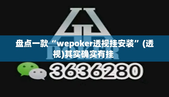 盘点一款“wepoker透视挂安装	”(透视)其实确实有挂 