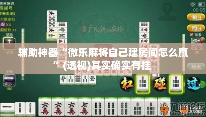 辅助神器“微乐麻将自己建房间怎么赢”(透视)其实确实有挂 