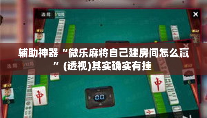 辅助神器“微乐麻将自己建房间怎么赢”(透视)其实确实有挂 