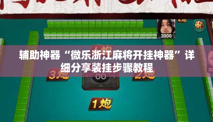 辅助神器“微乐浙江麻将开挂神器”详细分享装挂步骤教程