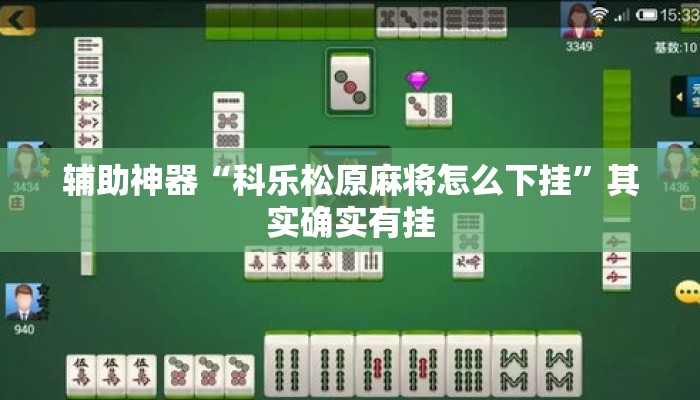 辅助神器“科乐松原麻将怎么下挂”其实确实有挂