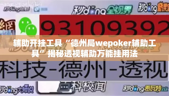 辅助开挂工具“德州局wepoker辅助工具	”揭秘透视辅助万能挂用法