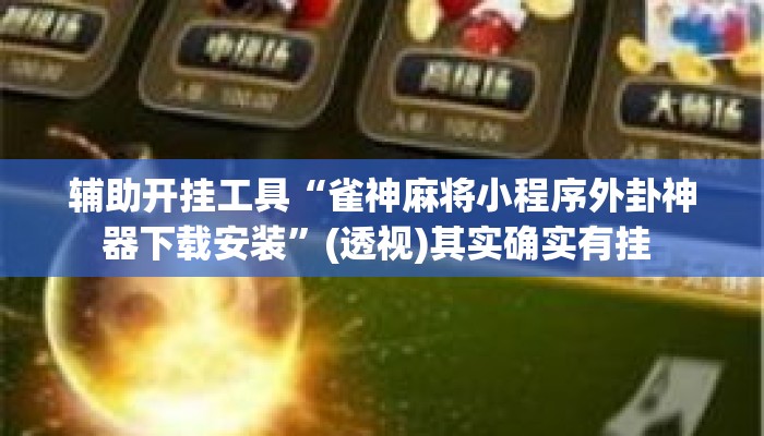 辅助开挂工具“雀神麻将小程序外卦神器下载安装	”(透视)其实确实有挂 
