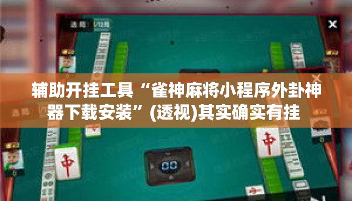 辅助开挂工具“雀神麻将小程序外卦神器下载安装”(透视)其实确实有挂 