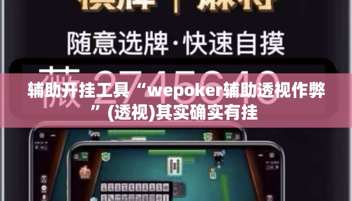 辅助开挂工具“wepoker辅助透视作弊”(透视)其实确实有挂 