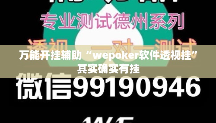万能开挂辅助“wepoker软件透视挂”其实确实有挂