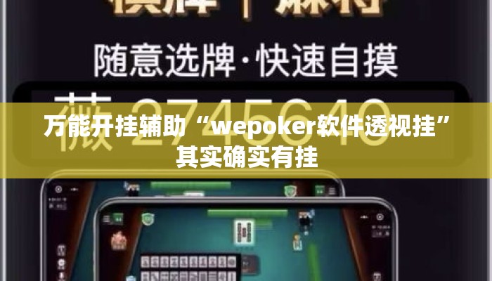 万能开挂辅助“wepoker软件透视挂	”其实确实有挂