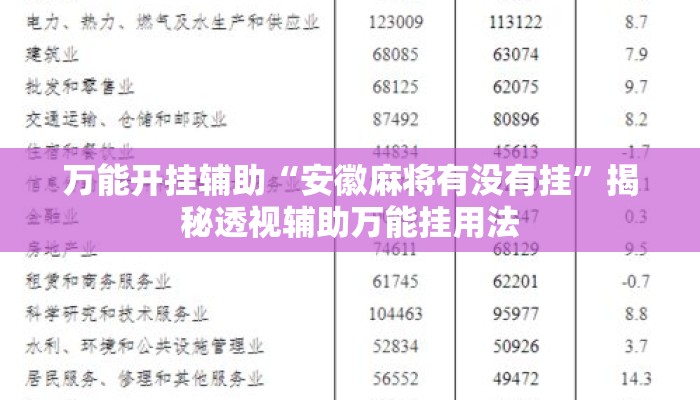 万能开挂辅助“安徽麻将有没有挂	”揭秘透视辅助万能挂用法