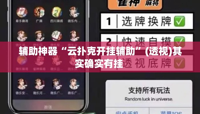 辅助神器“云扑克开挂辅助	”(透视)其实确实有挂 