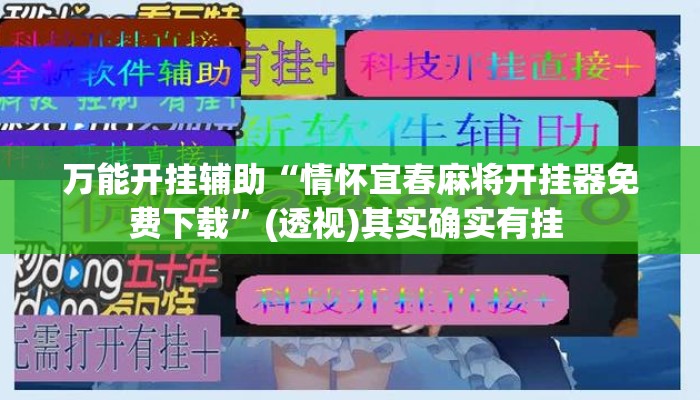 万能开挂辅助“情怀宜春麻将开挂器免费下载”(透视)其实确实有挂 