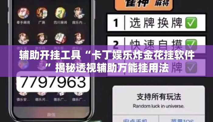 辅助开挂工具“卡丁娱乐炸金花挂软件”揭秘透视辅助万能挂用法