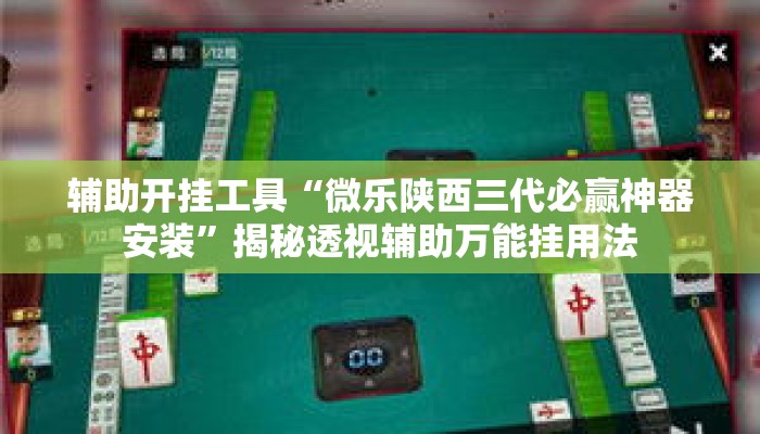 辅助开挂工具“微乐陕西三代必赢神器安装”揭秘透视辅助万能挂用法