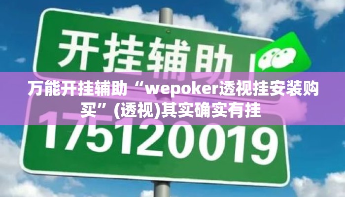万能开挂辅助“wepoker透视挂安装购买	”(透视)其实确实有挂 
