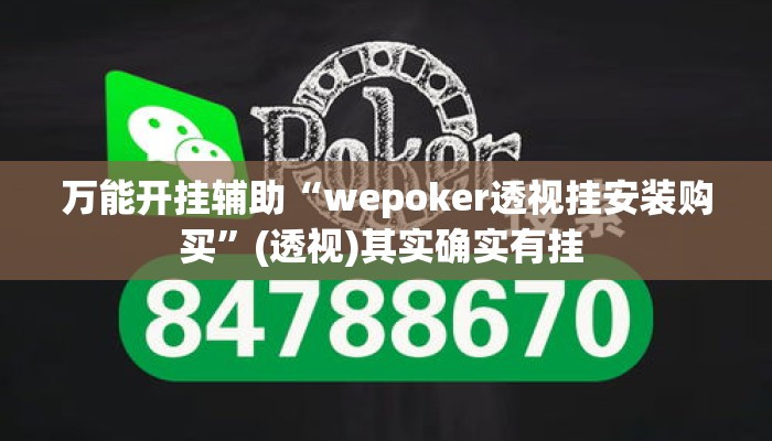 万能开挂辅助“wepoker透视挂安装购买”(透视)其实确实有挂 