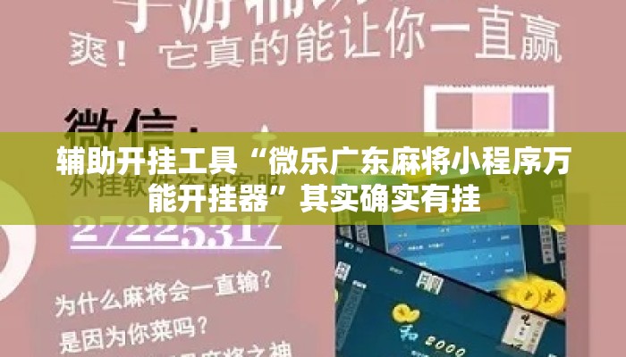 辅助开挂工具“微乐广东麻将小程序万能开挂器”其实确实有挂