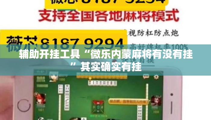 辅助开挂工具“微乐内蒙麻将有没有挂”其实确实有挂
