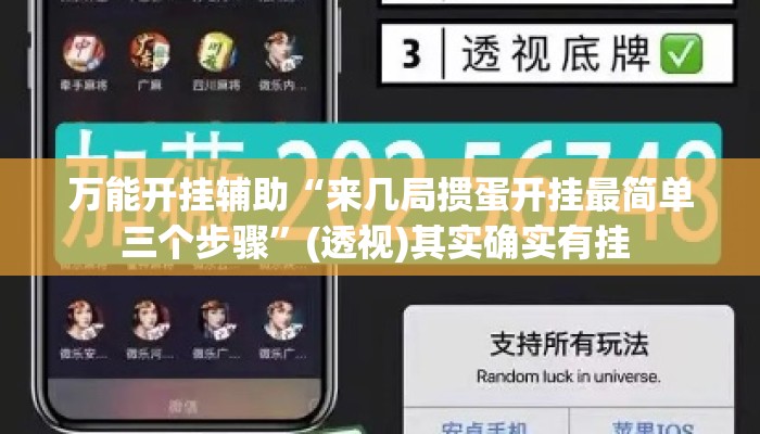 万能开挂辅助“来几局掼蛋开挂最简单三个步骤”(透视)其实确实有挂 