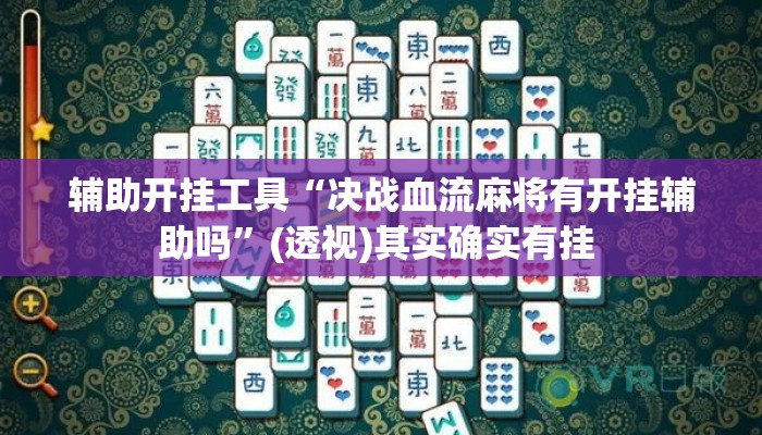 辅助开挂工具“决战血流麻将有开挂辅助吗”(透视)其实确实有挂 