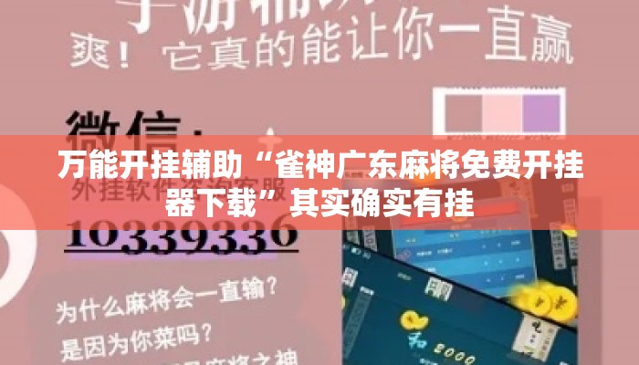 万能开挂辅助“雀神广东麻将免费开挂器下载”其实确实有挂