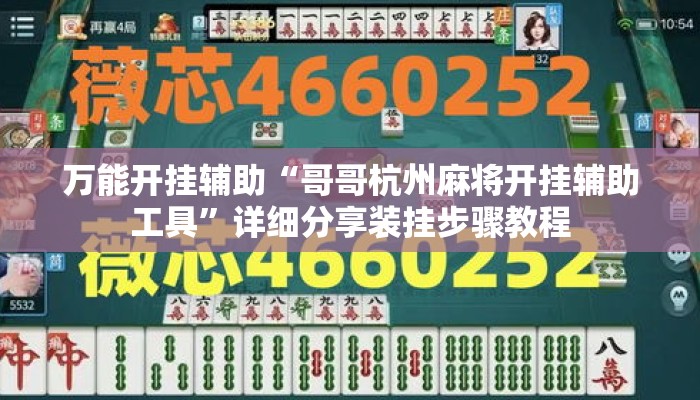 万能开挂辅助“哥哥杭州麻将开挂辅助工具	”详细分享装挂步骤教程