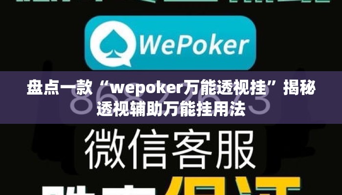 盘点一款“wepoker万能透视挂”揭秘透视辅助万能挂用法
