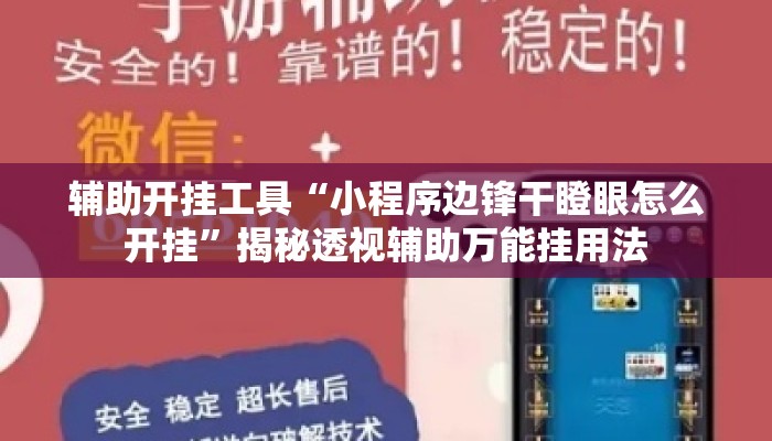 辅助开挂工具“小程序边锋干瞪眼怎么开挂	”揭秘透视辅助万能挂用法