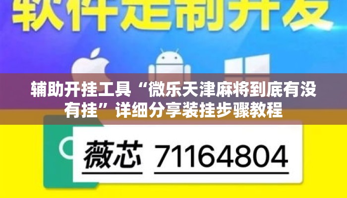 辅助开挂工具“微乐天津麻将到底有没有挂	”详细分享装挂步骤教程