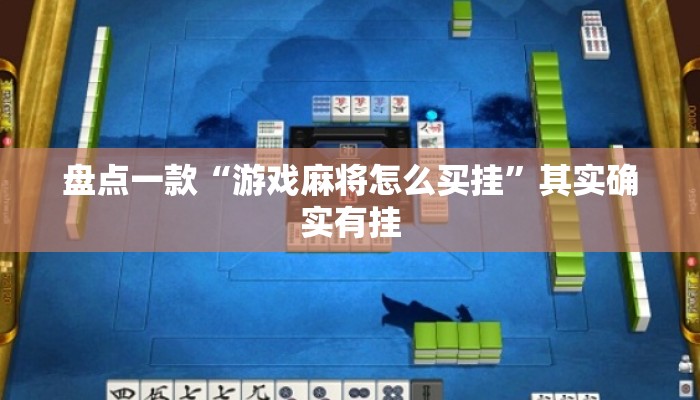 盘点一款“游戏麻将怎么买挂”其实确实有挂