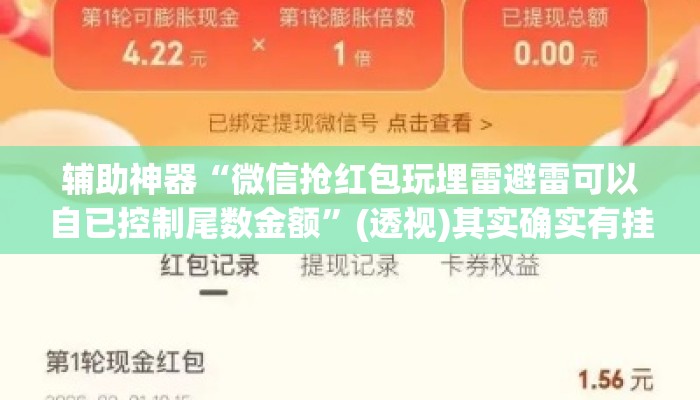 辅助神器“微信抢红包玩埋雷避雷可以自已控制尾数金额”(透视)其实确实有挂 
