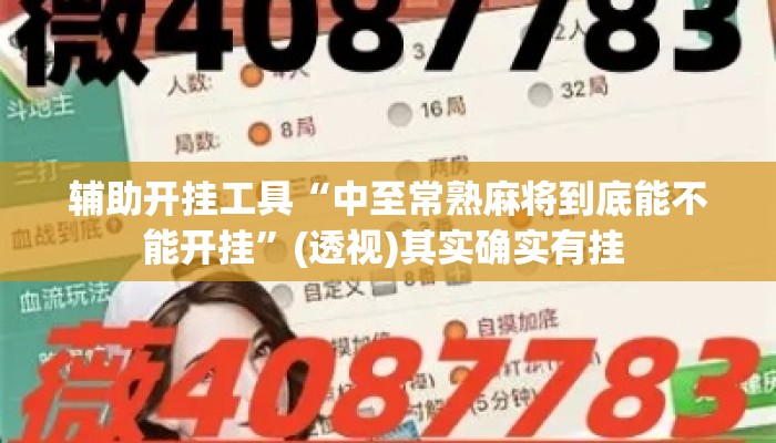 辅助开挂工具“中至常熟麻将到底能不能开挂”(透视)其实确实有挂 