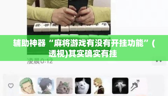 辅助神器“麻将游戏有没有开挂功能”(透视)其实确实有挂 