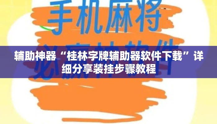 辅助神器“桂林字牌辅助器软件下载”详细分享装挂步骤教程