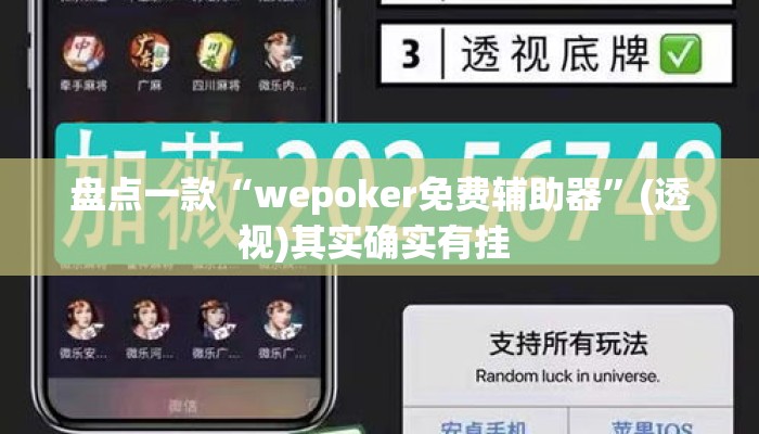 盘点一款“wepoker免费辅助器”(透视)其实确实有挂 