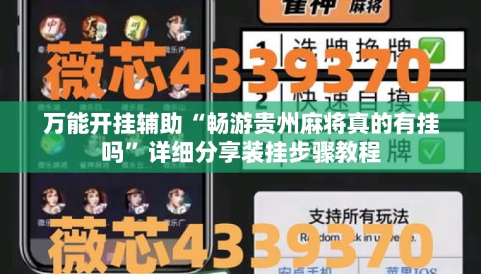 万能开挂辅助“畅游贵州麻将真的有挂吗”详细分享装挂步骤教程