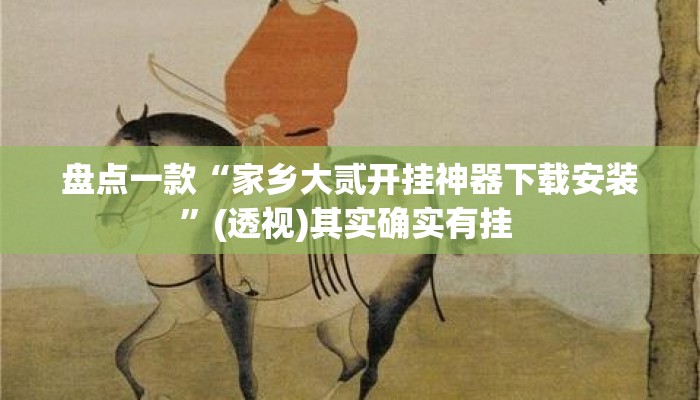 盘点一款“家乡大贰开挂神器下载安装”(透视)其实确实有挂 