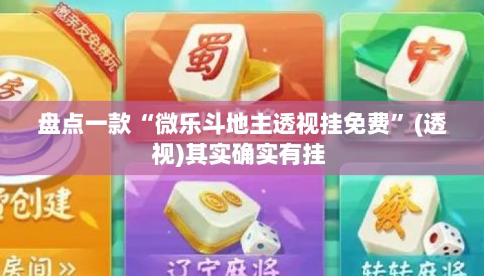 盘点一款“微乐斗地主透视挂免费	”(透视)其实确实有挂 