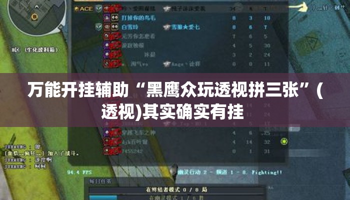 万能开挂辅助“黑鹰众玩透视拼三张”(透视)其实确实有挂 